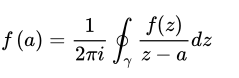 A formula which states: f(a) = 1 over 2 pi i times the contour integral using gamma for the expression f(z) over z minus a times d z.